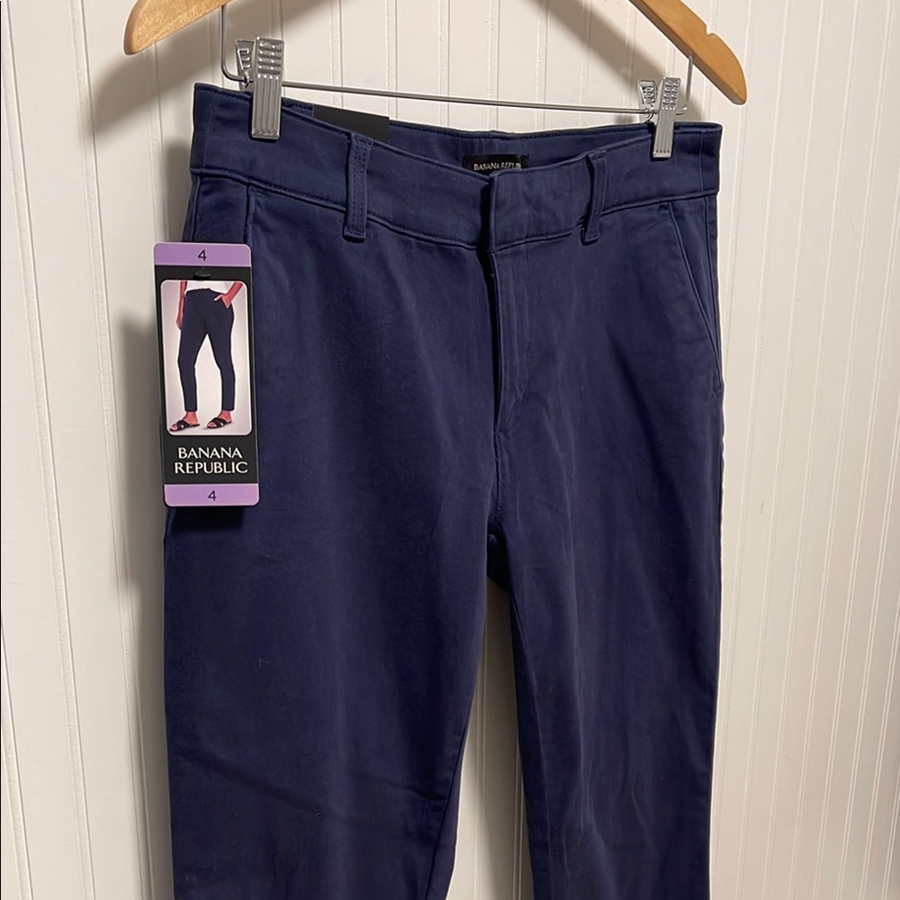 NEW Banana Republic Navy Blue Cropped Chino Pant